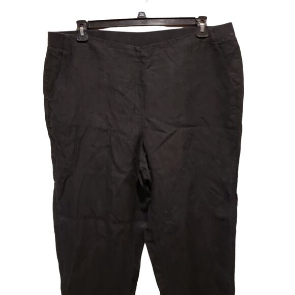 J.Jill Love Linen Black Linen Pants Wide Leg Pull on Elastic Waist Womens XL Tal - Picture 5 of 11
